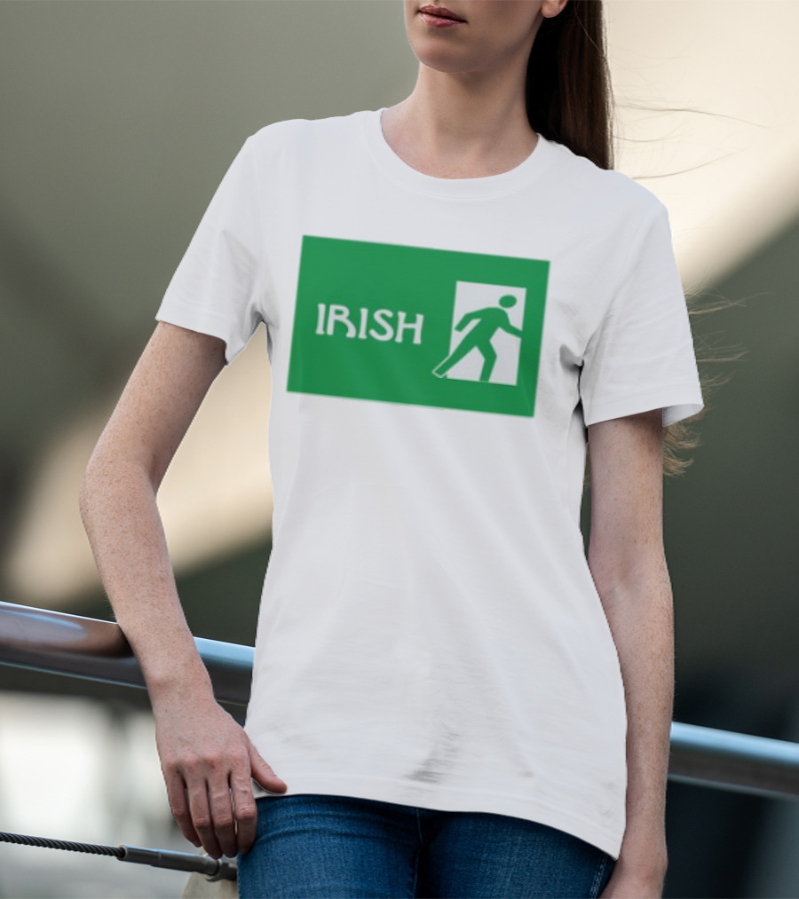 Emotionalclub Irish Exit Green Emergency Sign Style T-Shirt