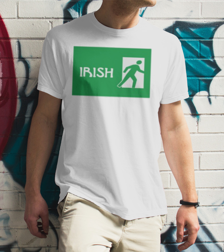 Emotionalclub Irish Exit Green Emergency Sign Style T-Shirt