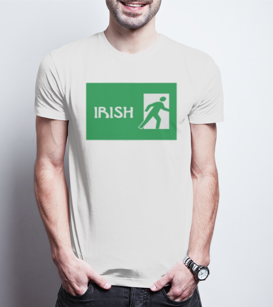 Emotionalclub Irish Exit Green Emergency Sign Style T-Shirt