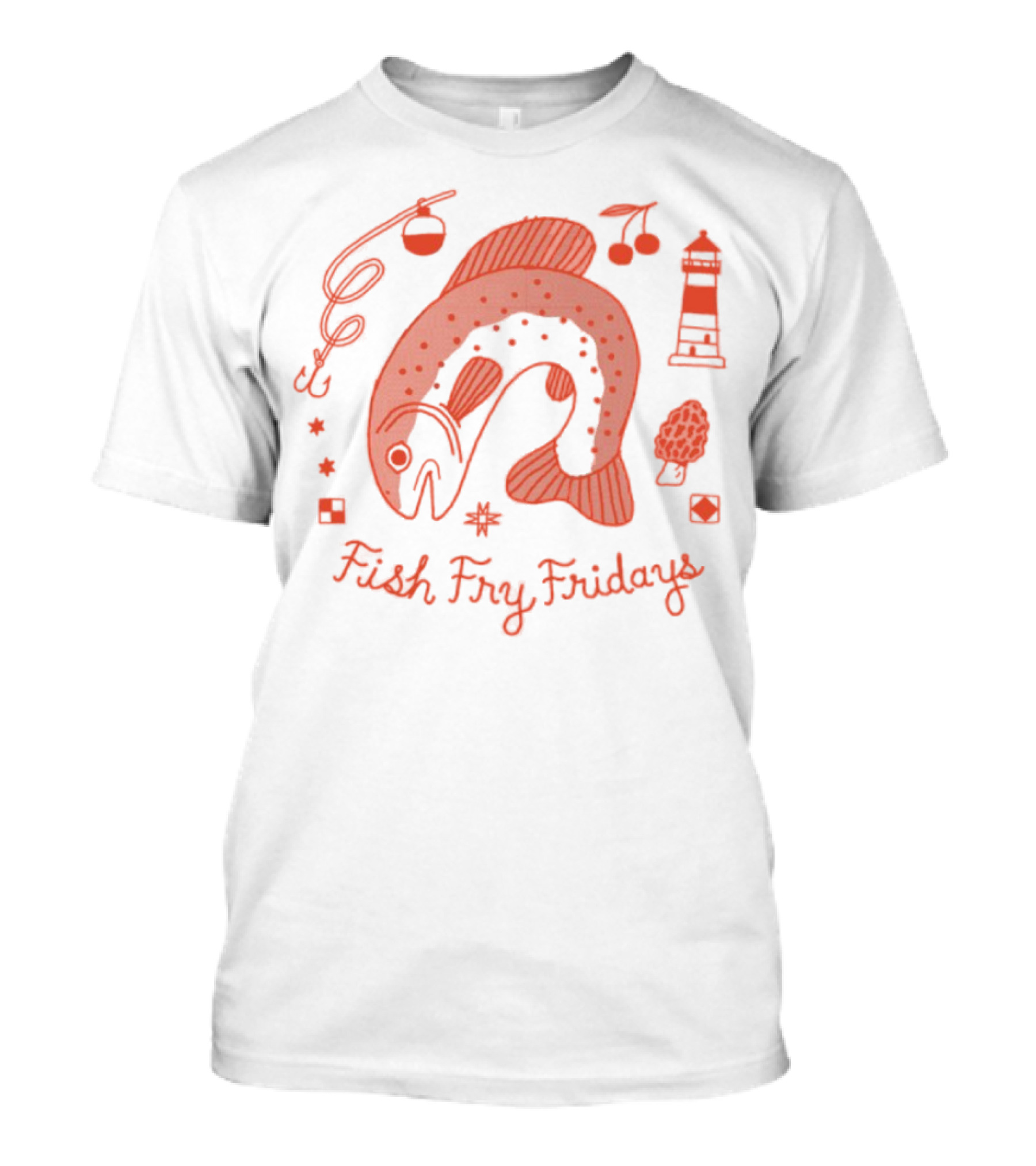 Jamie Green Fish Fry Fridays Lighthouse Fish Music Icons T-Shirt