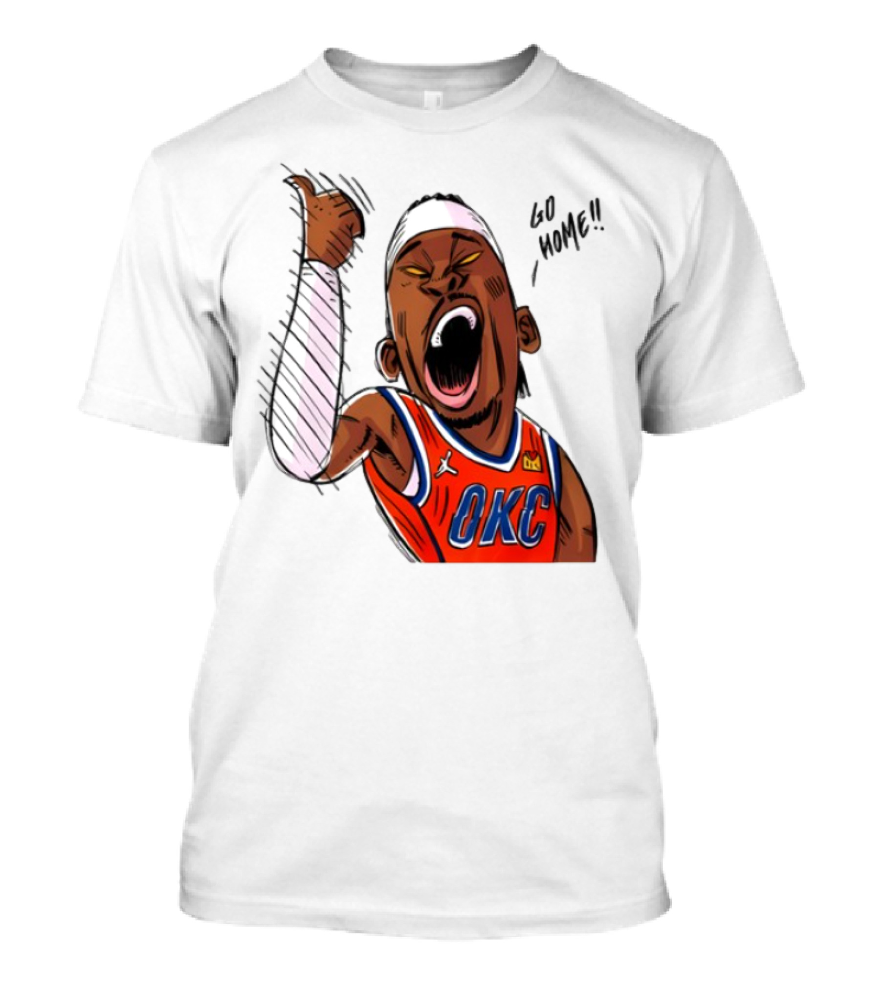 Oklahoma City Thunder Basketball OKC Go Home Cartoon Player T-Shirt