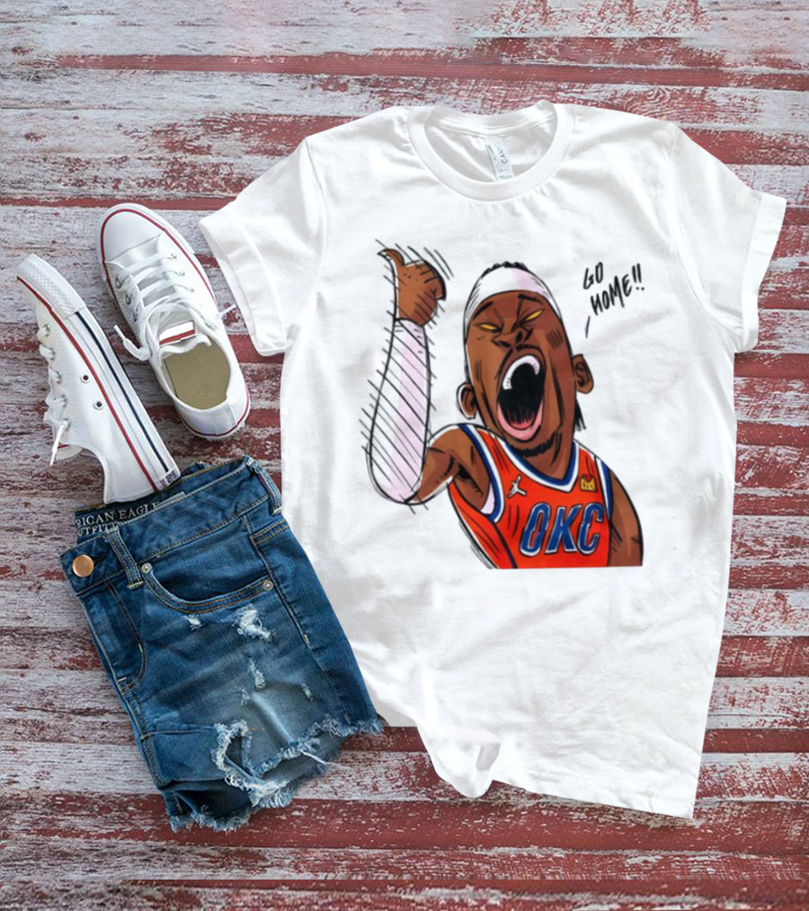 Oklahoma City Thunder Basketball OKC Go Home Cartoon Player T-Shirt