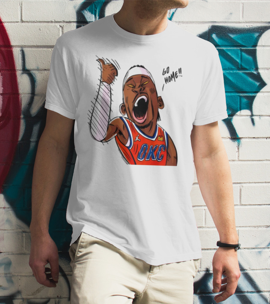 Oklahoma City Thunder Basketball OKC Go Home Cartoon Player T-Shirt
