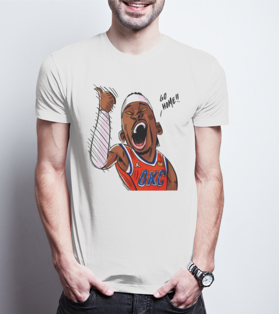 Oklahoma City Thunder Basketball OKC Go Home Cartoon Player T-Shirt