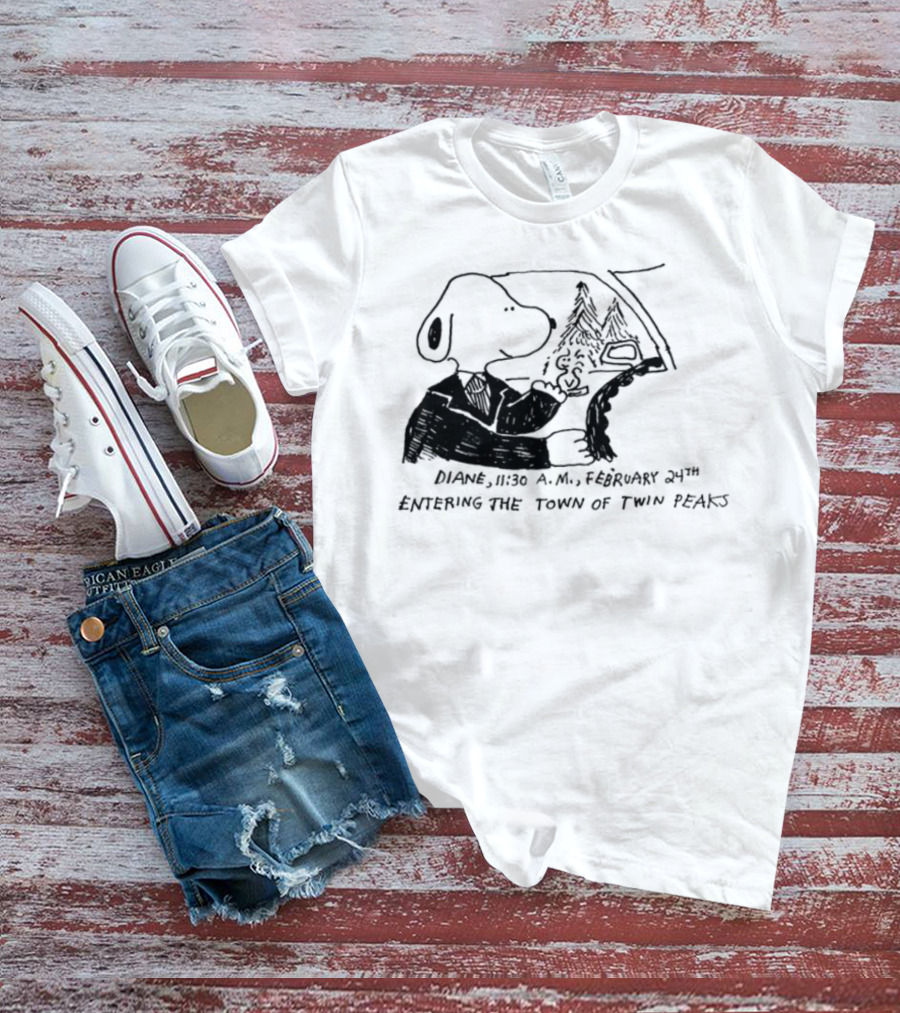 Dale Snooper Diane February 24th Entering The Town Of Twin Peaks T-Shirt