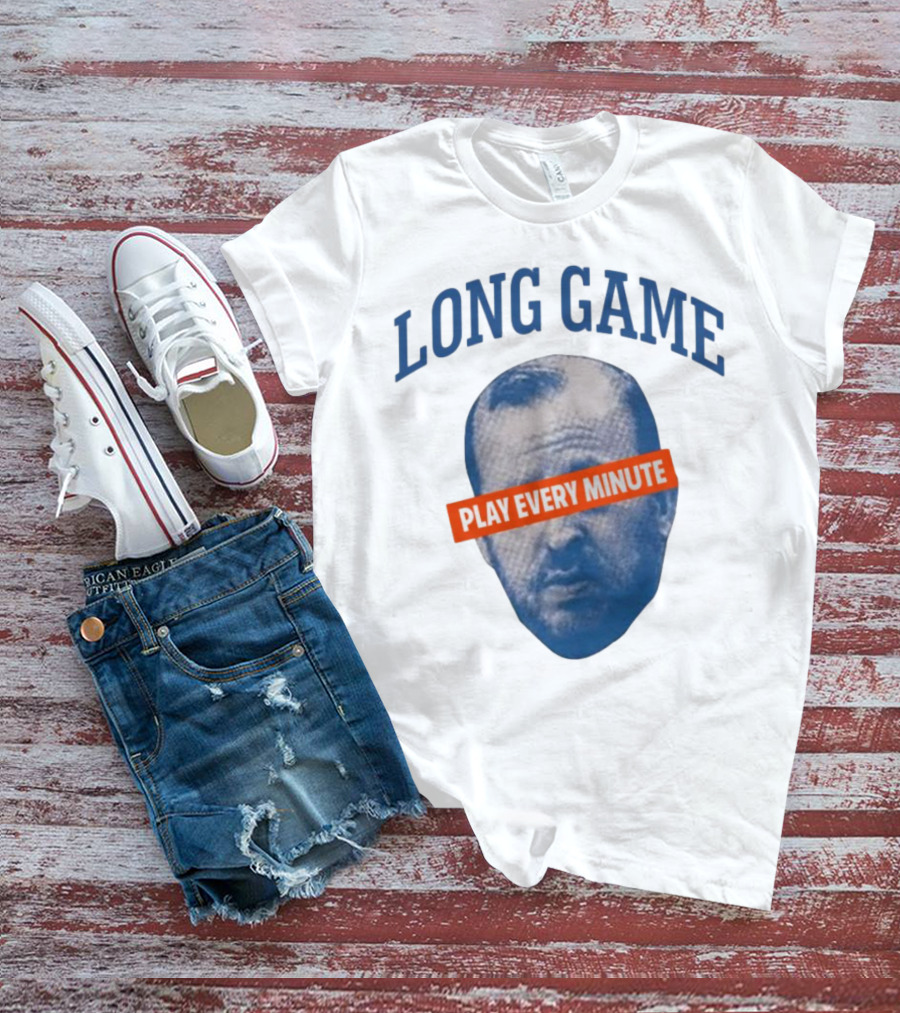 Long Game Play Every Minute Face Print T-Shirt