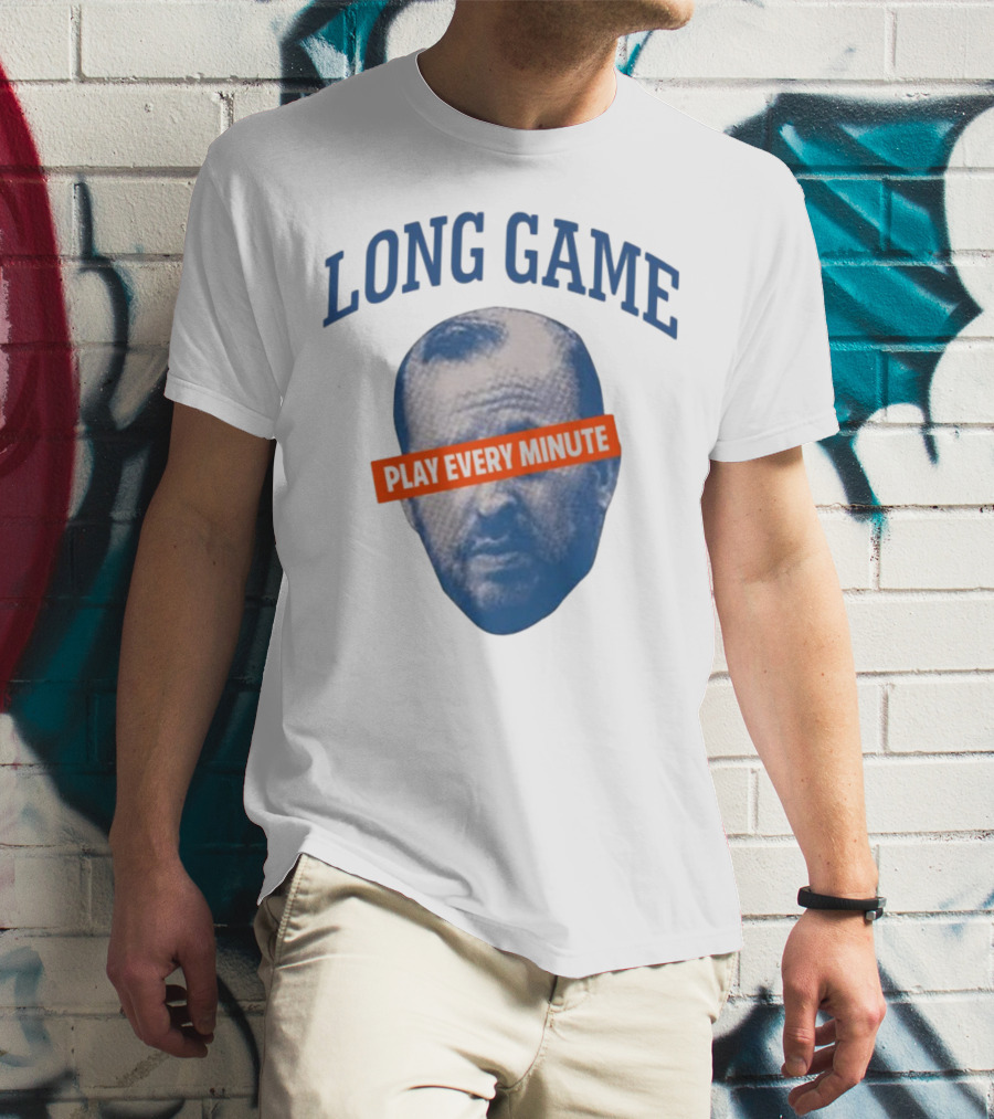 Long Game Play Every Minute Face Print T-Shirt