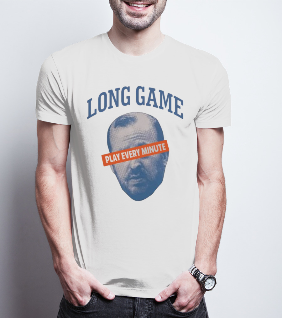 Long Game Play Every Minute Face Print T-Shirt