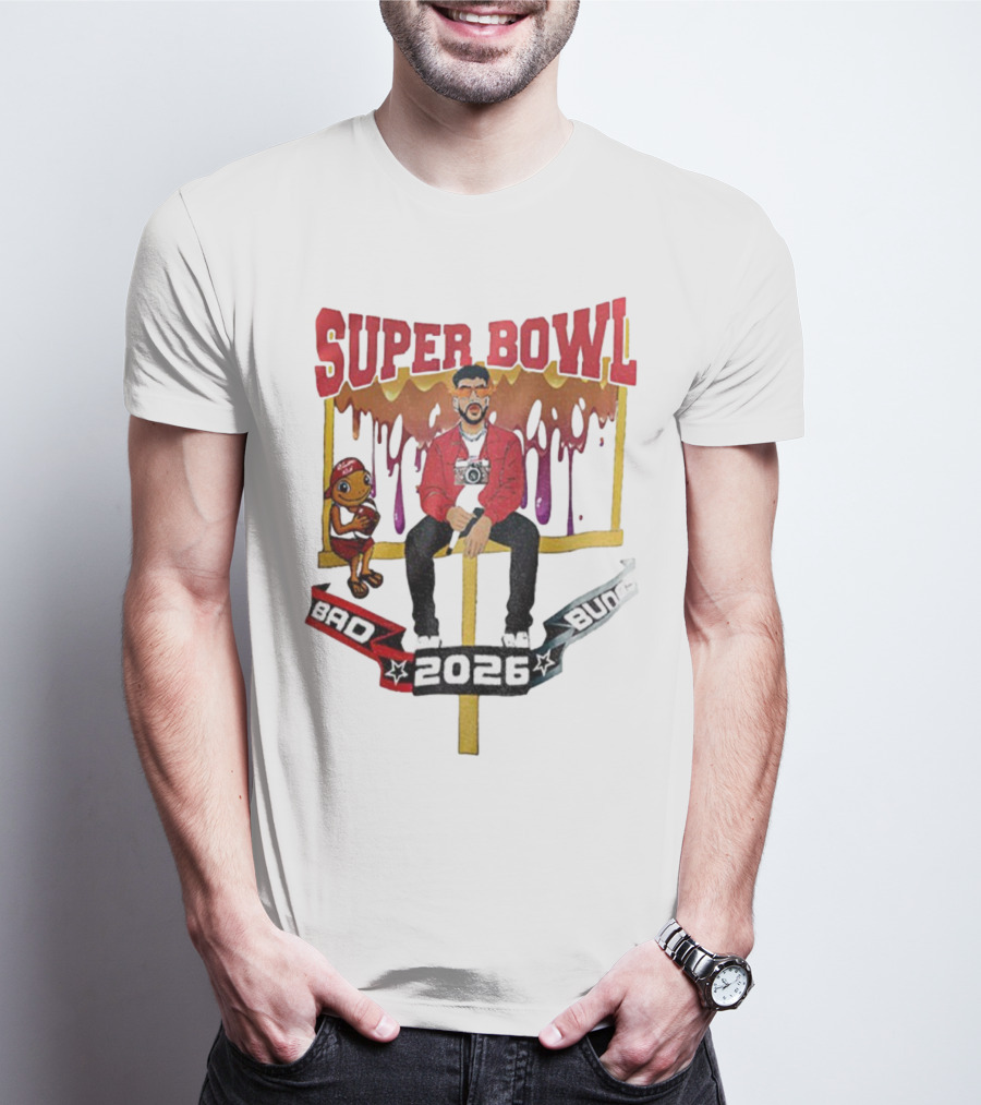 Bad Bunny Super Bowl LX 2026 Cartoon Puerto Rico Benito Bowl T-Shirt