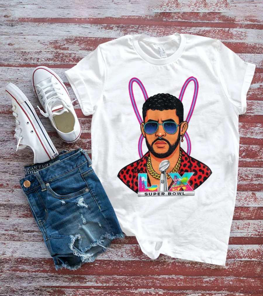 Bad Bunny LIX Super Bowl Puerto Rican Pride NFL Football Boricua T-Shirt