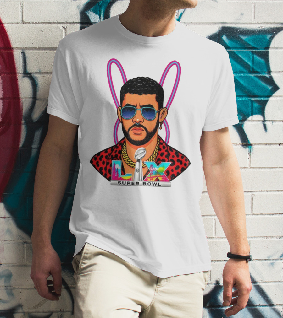 Bad Bunny LIX Super Bowl Puerto Rican Pride NFL Football Boricua T-Shirt
