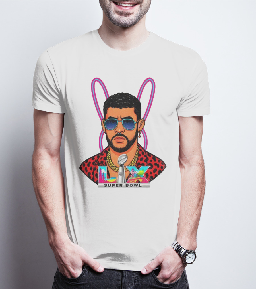 Bad Bunny LIX Super Bowl Puerto Rican Pride NFL Football Boricua T-Shirt