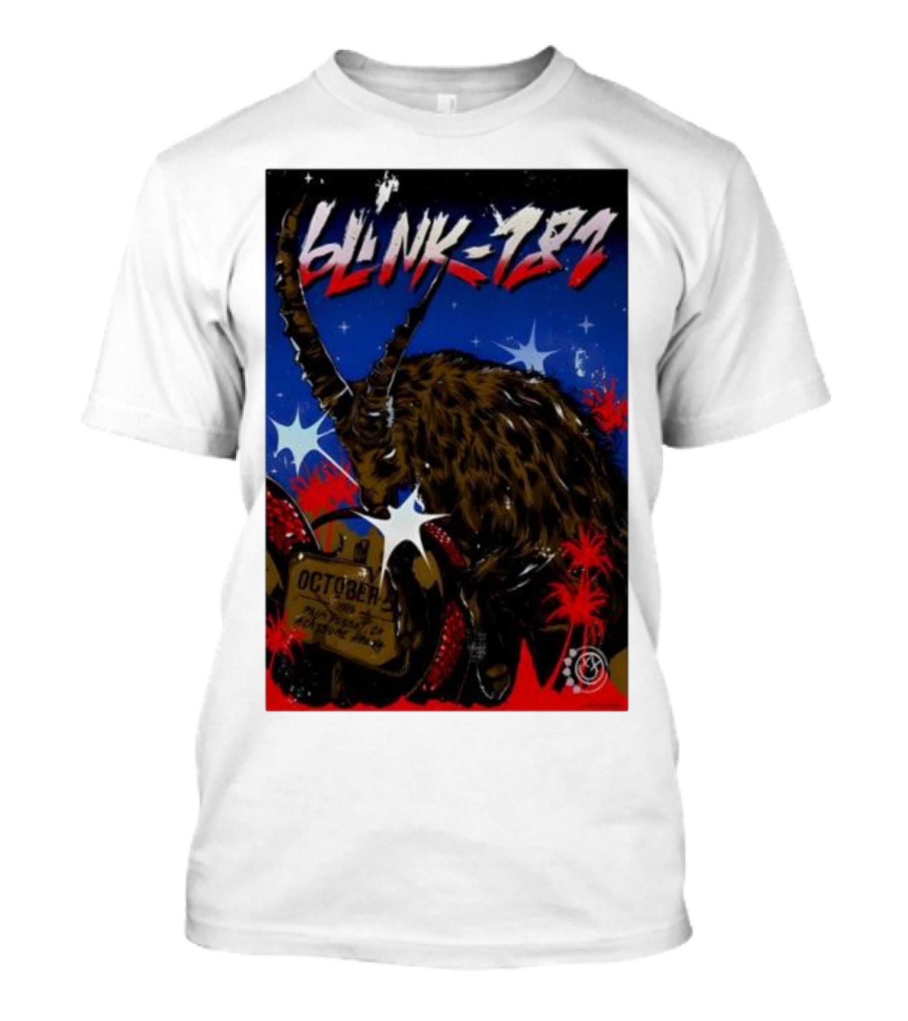 Blink 182 October 5 2025 Palm Desert Goat Starry Night T-Shirt