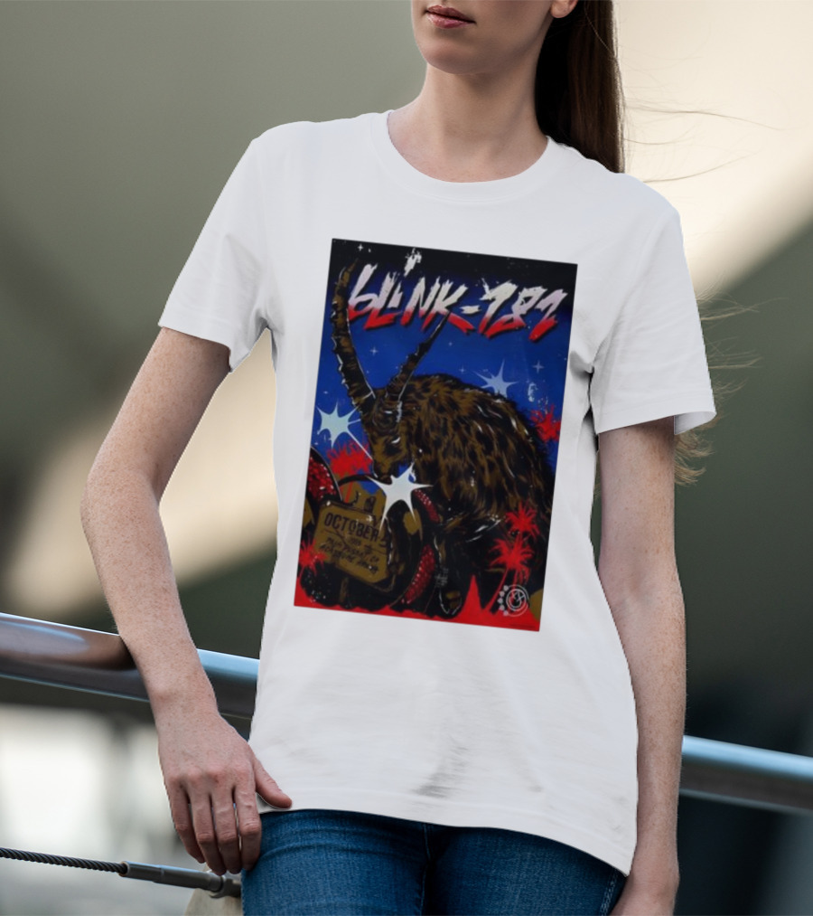 Blink 182 October 5 2025 Palm Desert Goat Starry Night T-Shirt