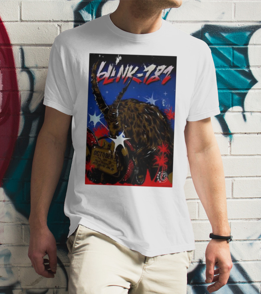 Blink 182 October 5 2025 Palm Desert Goat Starry Night T-Shirt