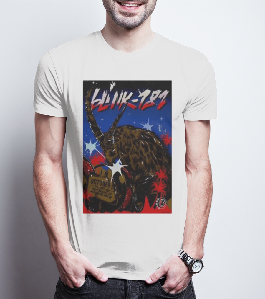 Blink 182 October 5 2025 Palm Desert Goat Starry Night T-Shirt