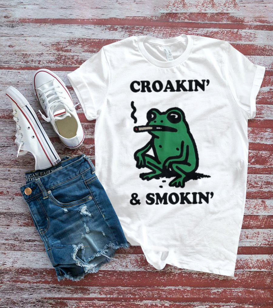 Croakin' And Smokin' Frog With Cigarette T-Shirt