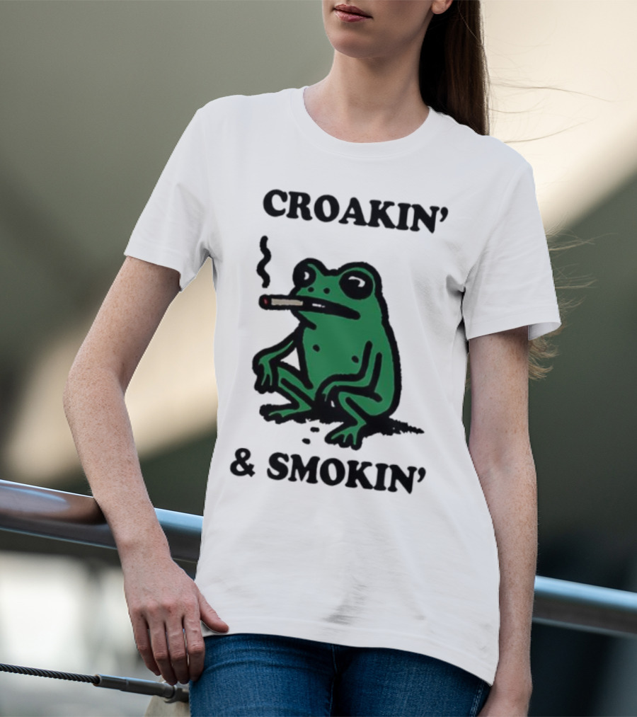 Croakin' And Smokin' Frog With Cigarette T-Shirt