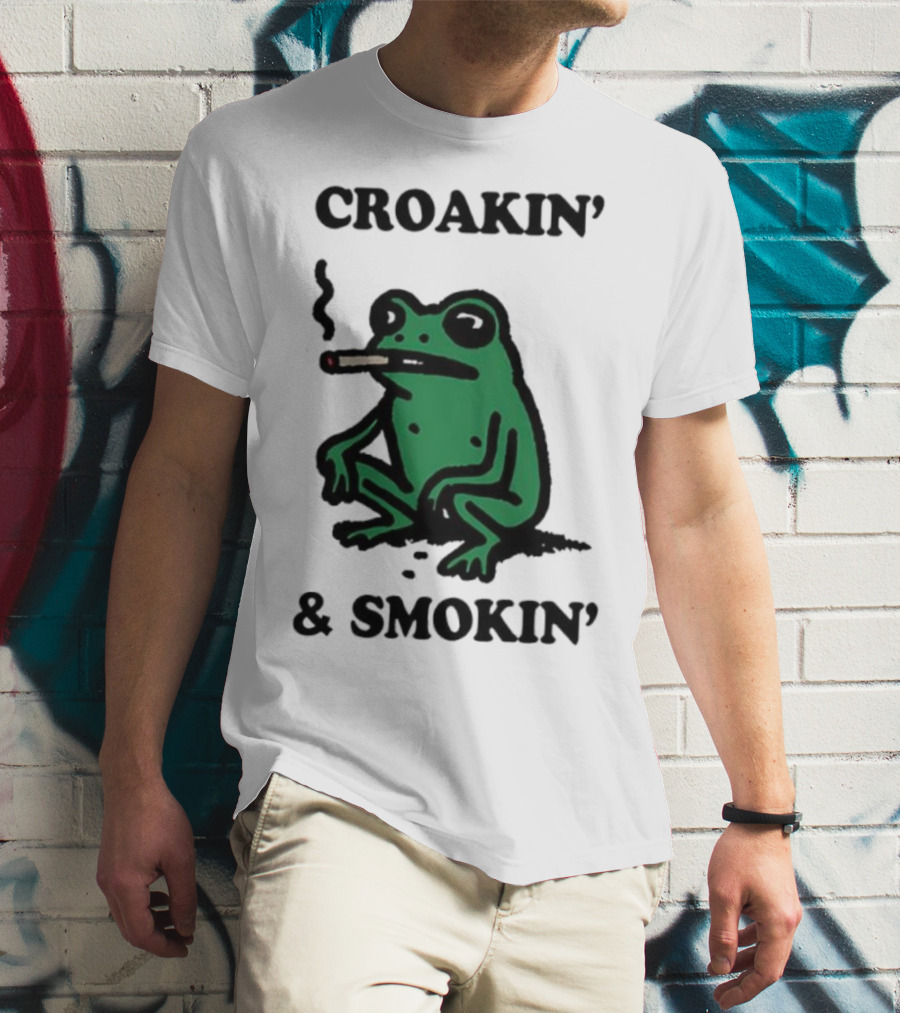 Croakin' And Smokin' Frog With Cigarette T-Shirt