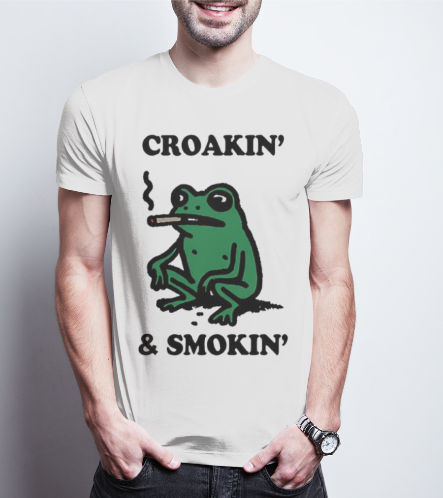 Croakin' And Smokin' Frog With Cigarette T-Shirt