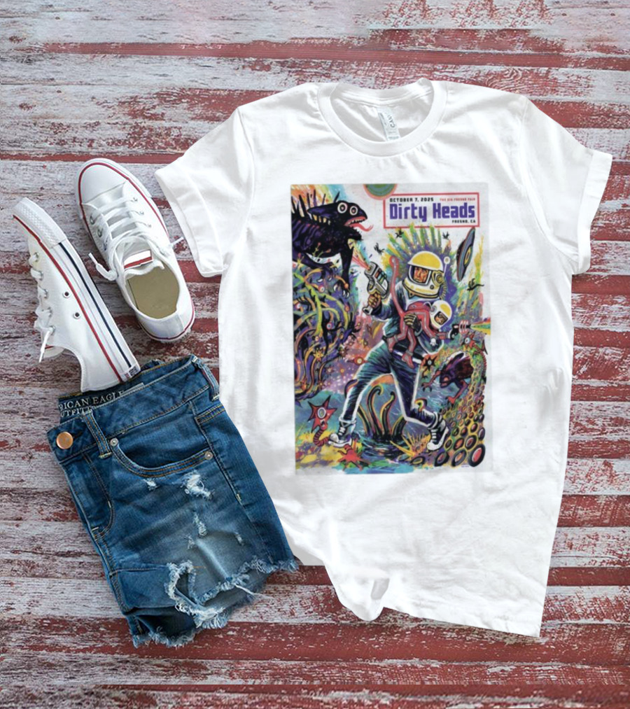 Dirty Heads October 7 2025 The Big Fresno Fair CA Retro Sci-Fi Adventure Alien Theme T-Shirt