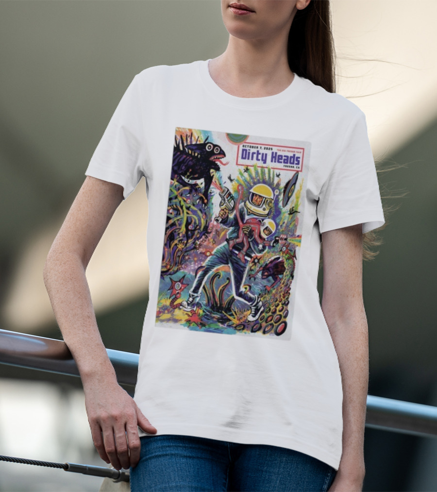 Dirty Heads October 7 2025 The Big Fresno Fair CA Retro Sci-Fi Adventure Alien Theme T-Shirt