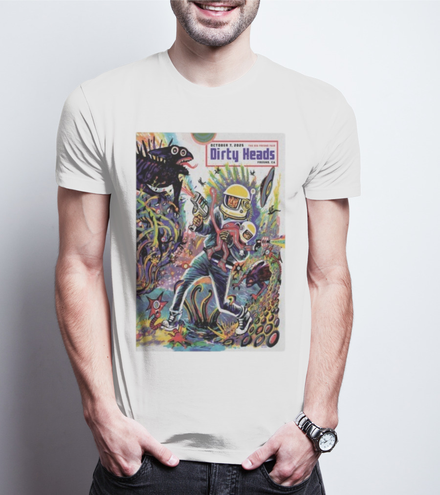 Dirty Heads October 7 2025 The Big Fresno Fair CA Retro Sci-Fi Adventure Alien Theme T-Shirt