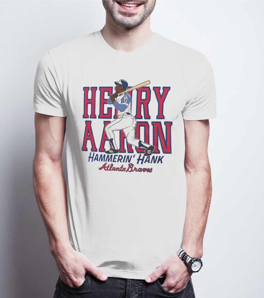 Hank Aaron Hammerin’ Hank Atlanta Braves MLB Baseball 2025 T-Shirt