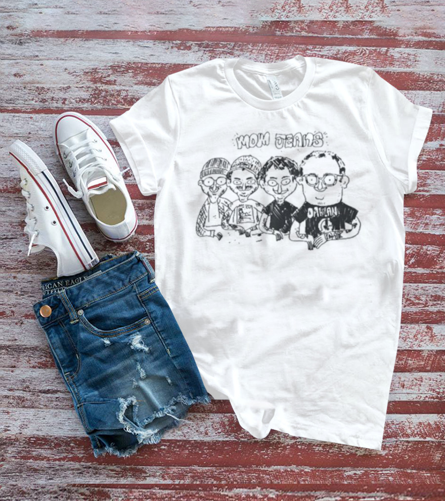 Mom Jeans Band Cartoon Drawing T-Shirt