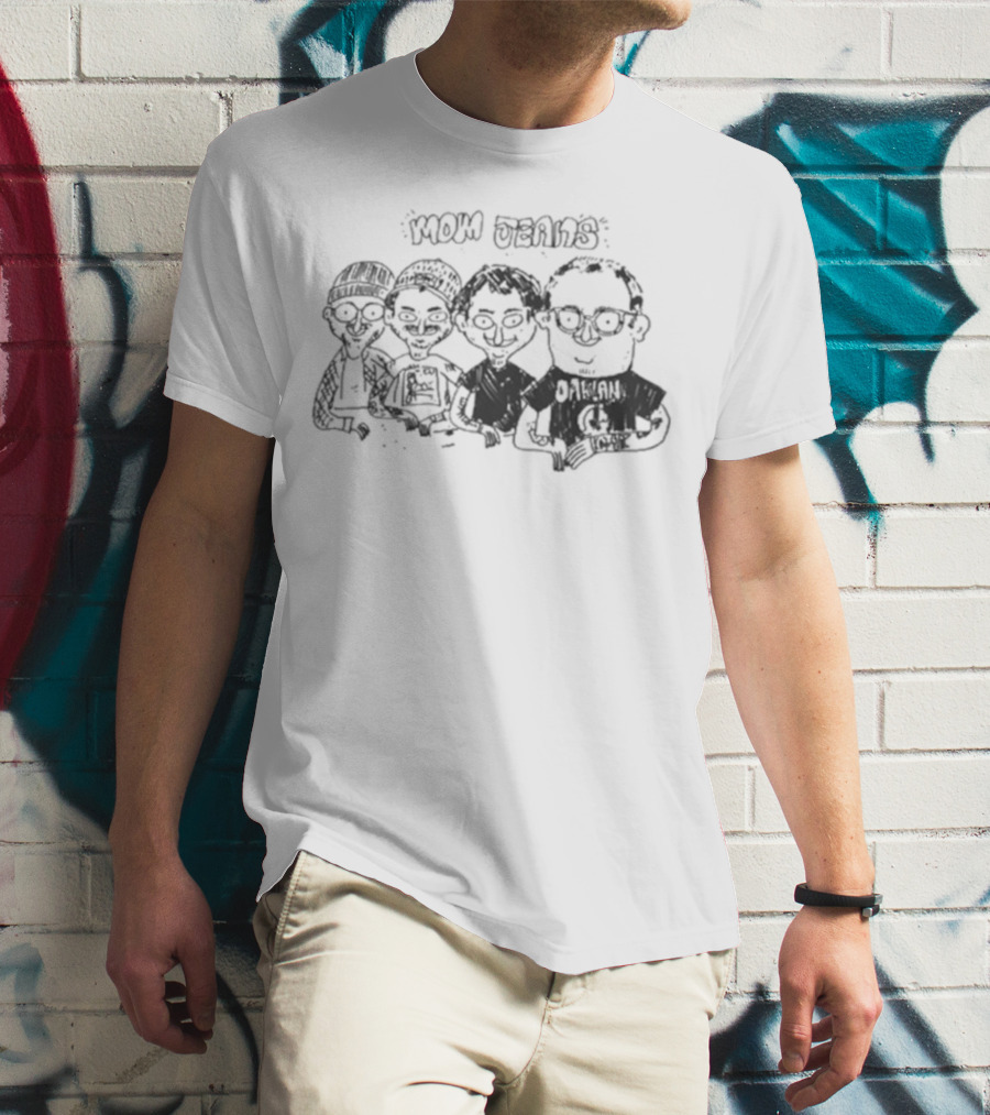 Mom Jeans Band Cartoon Drawing T-Shirt