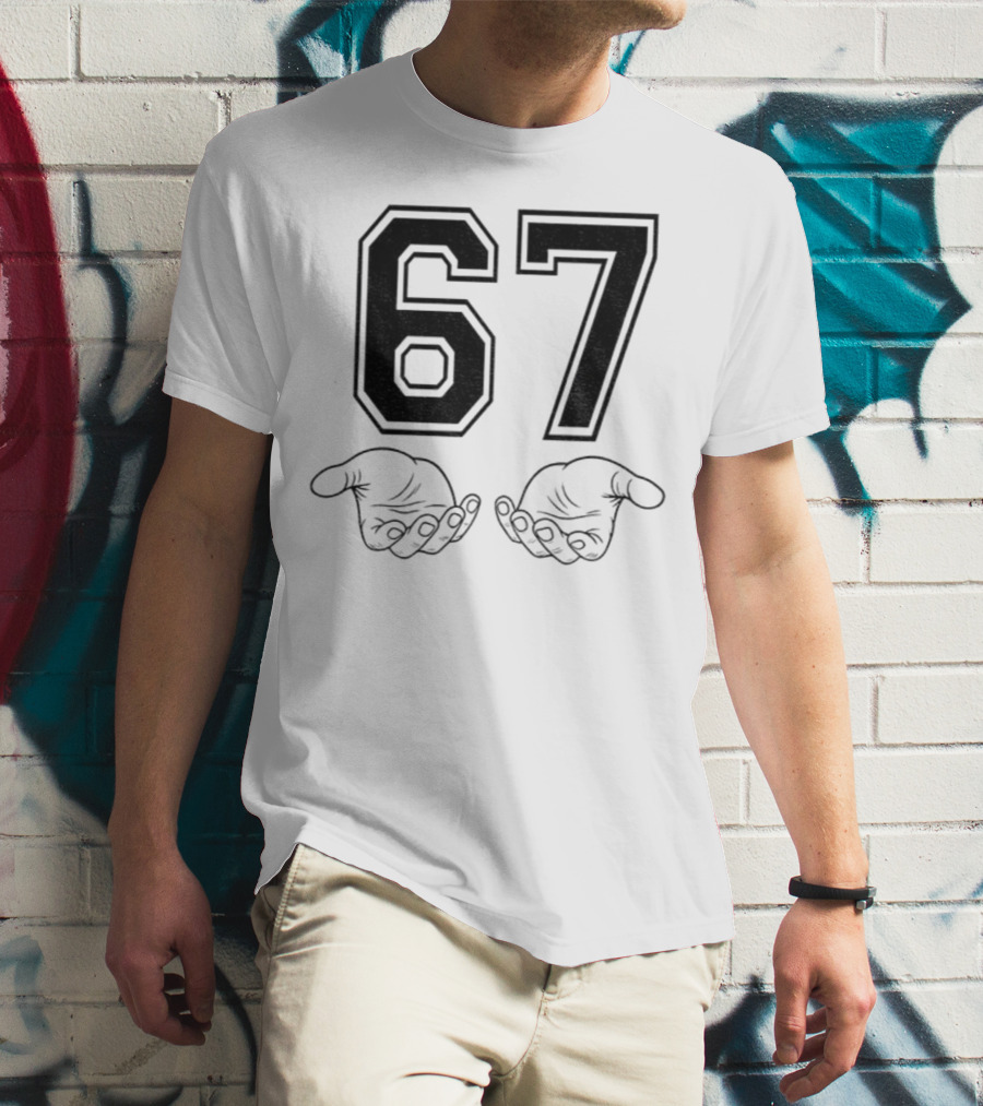 Six Seven 6 7 Meme Funny Hands 67 T-Shirt