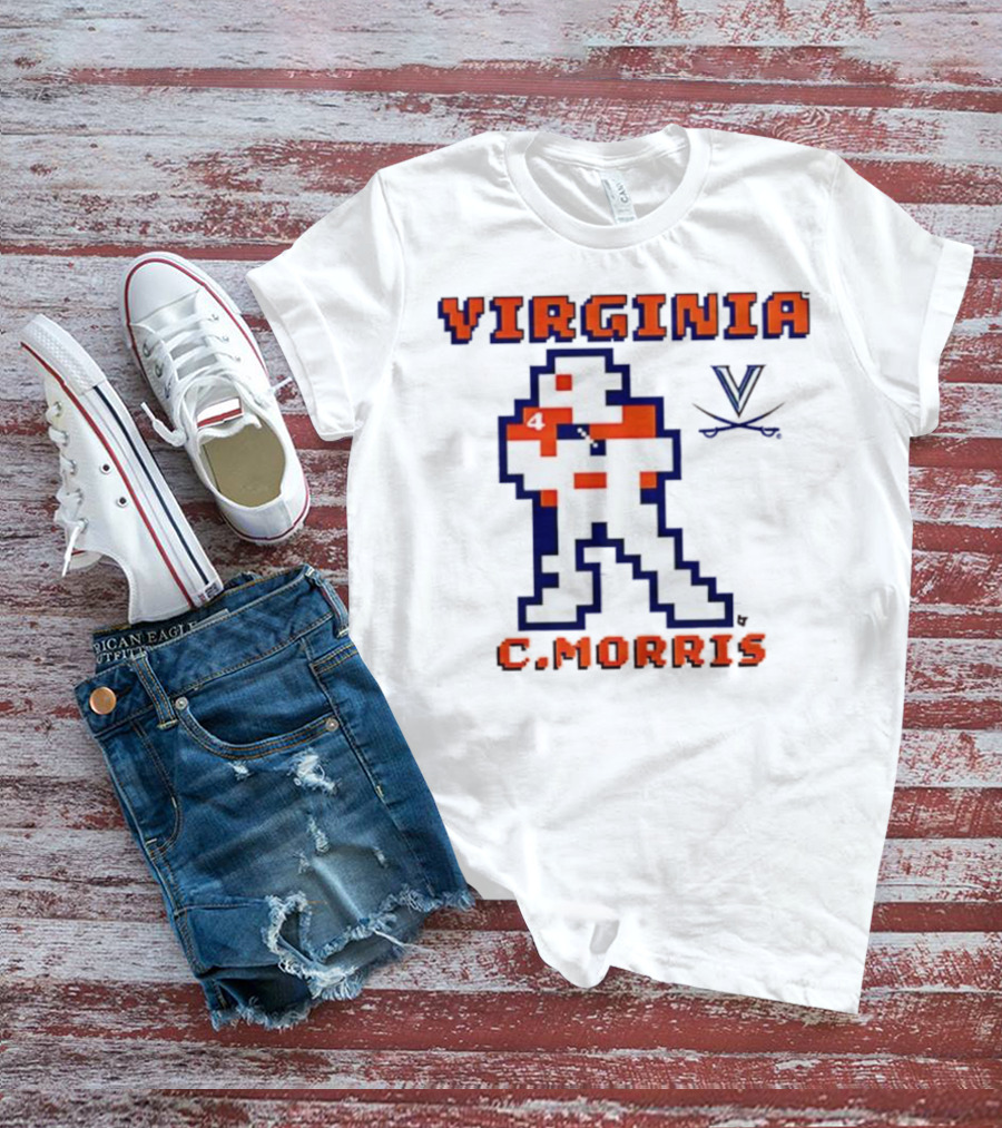 Virginia C. Morris Football Retro Pixel Quarterback 4 T-Shirt