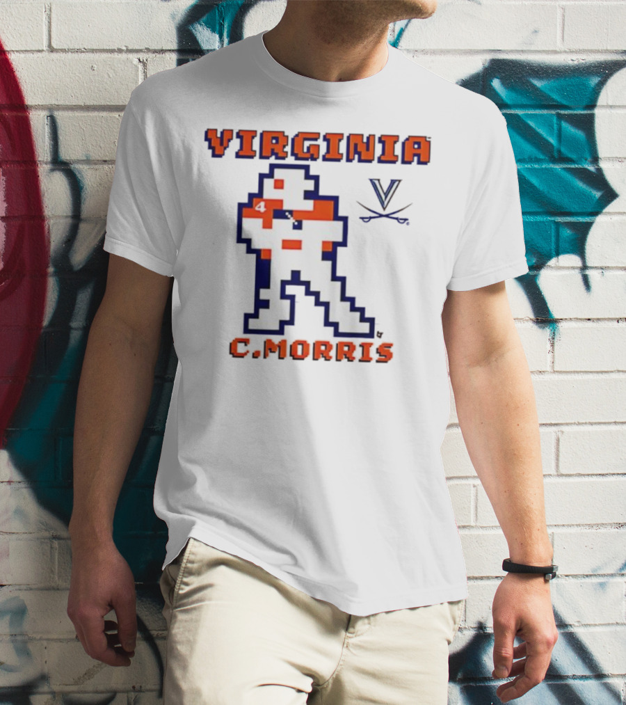 Virginia C. Morris Football Retro Pixel Quarterback 4 T-Shirt