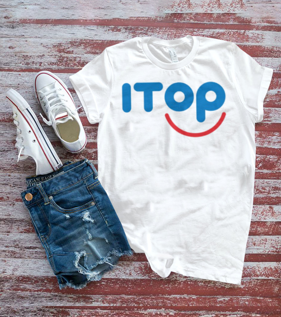 ITOP Smile Red And Blue Text T-Shirt