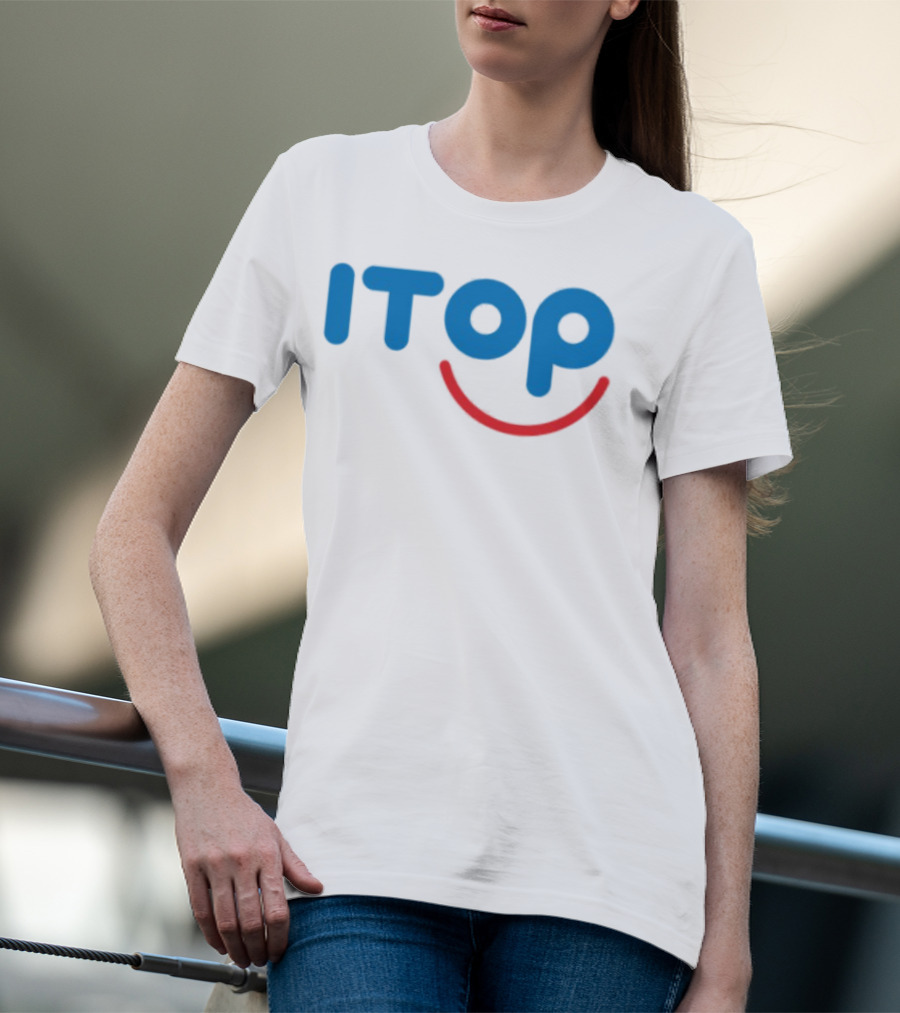 ITOP Smile Red And Blue Text T-Shirt
