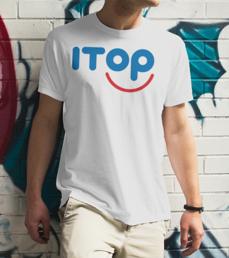 ITOP Smile Red And Blue Text T-Shirt