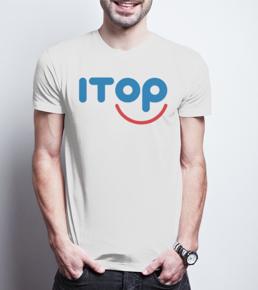 ITOP Smile Red And Blue Text T-Shirt