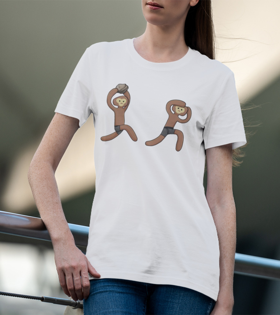 Monke's First Kill Vintage Caveman Meme Humor T-Shirt