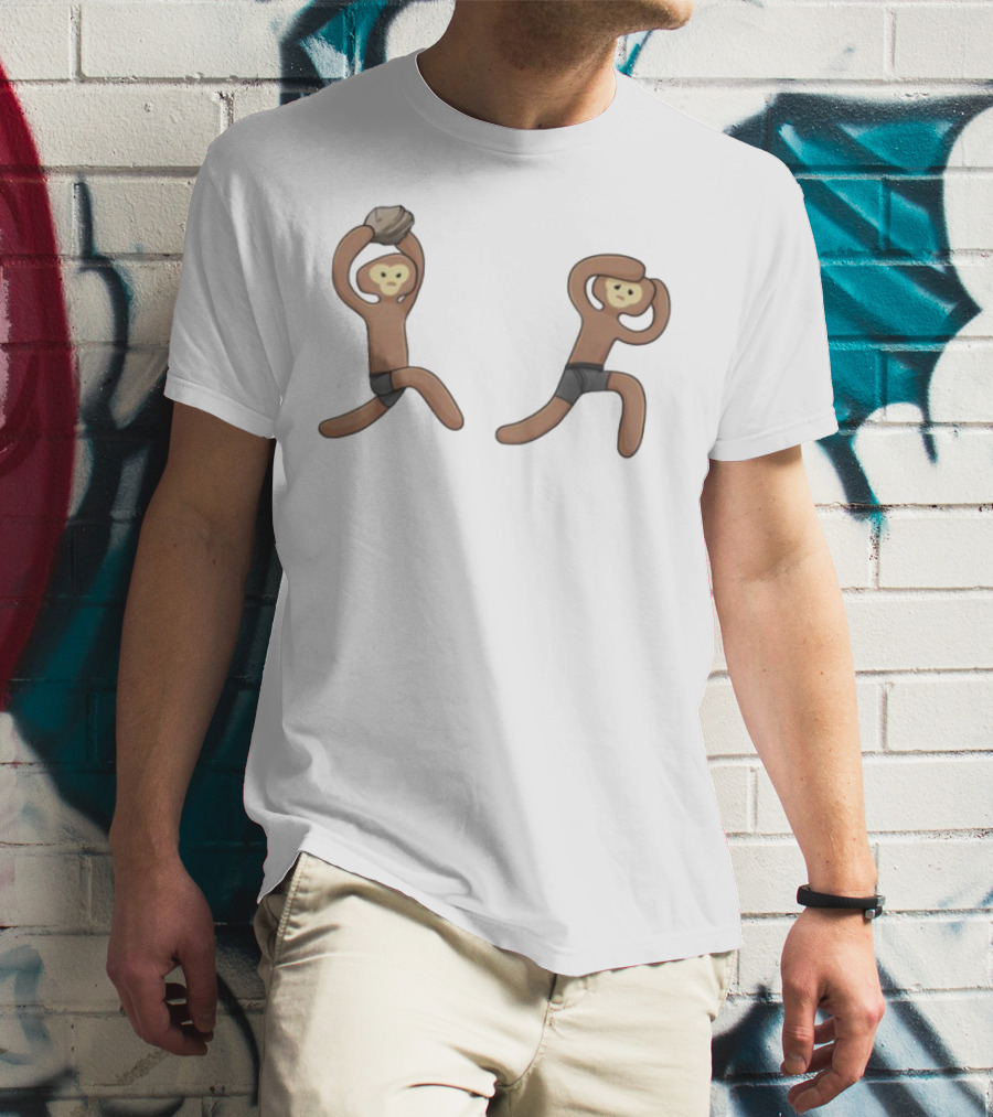 Monke's First Kill Vintage Caveman Meme Humor T-Shirt