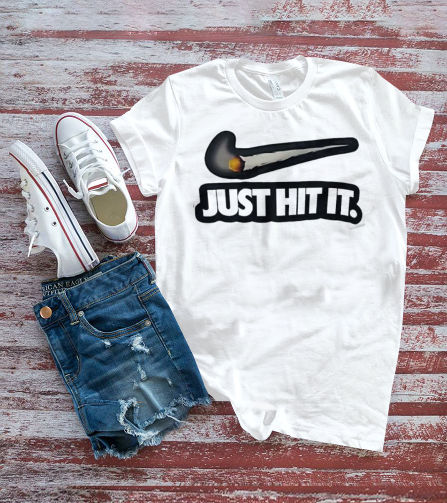 Silhouette Cameo Nike Swoosh Parody Just Hit It Design T-Shirt