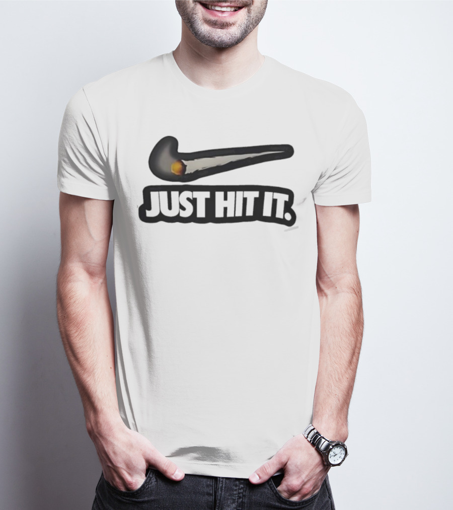 Silhouette Cameo Nike Swoosh Parody Just Hit It Design T-Shirt