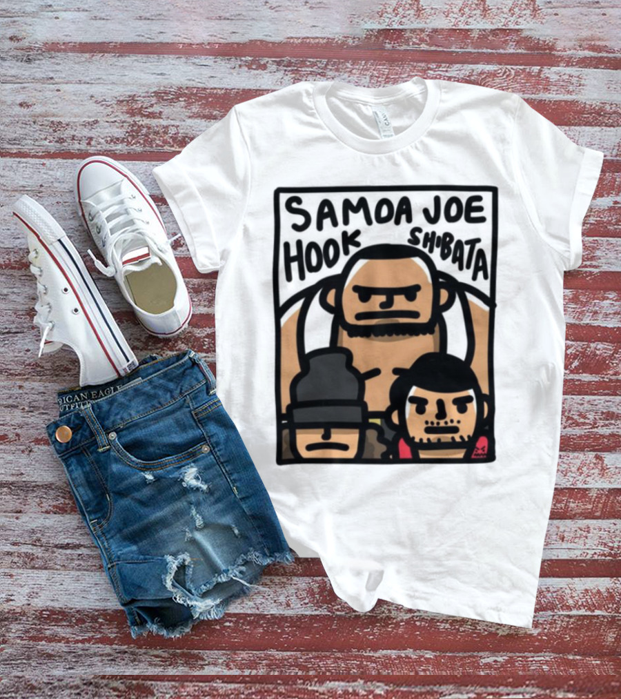 Samoa Joe Hook Shibata Cartoon Characters T-Shirt