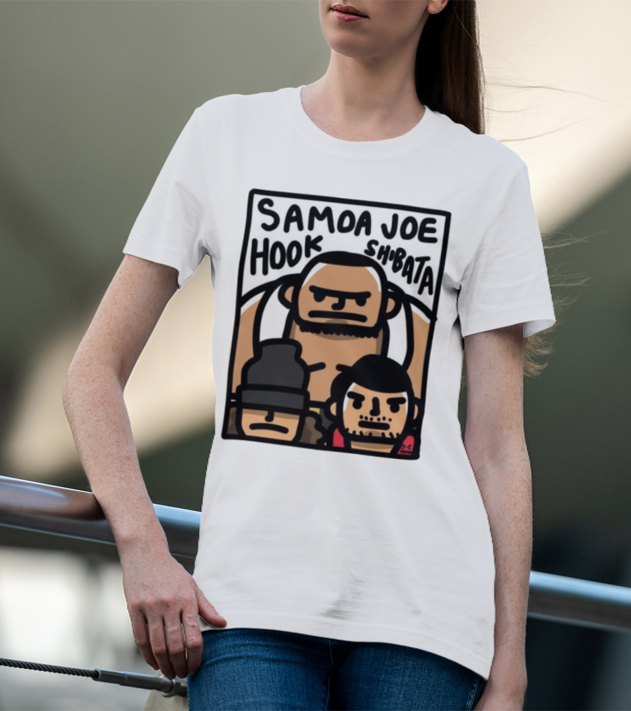 Samoa Joe Hook Shibata Cartoon Characters T-Shirt