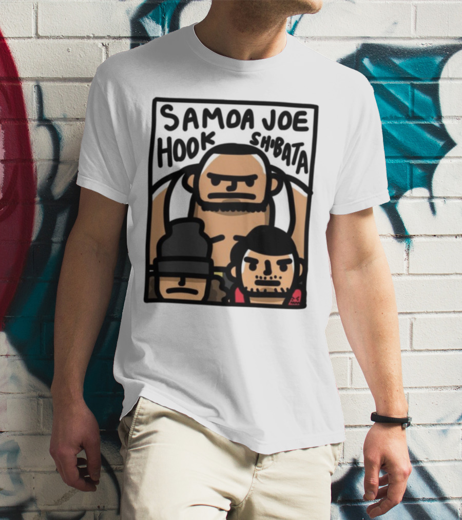Samoa Joe Hook Shibata Cartoon Characters T-Shirt