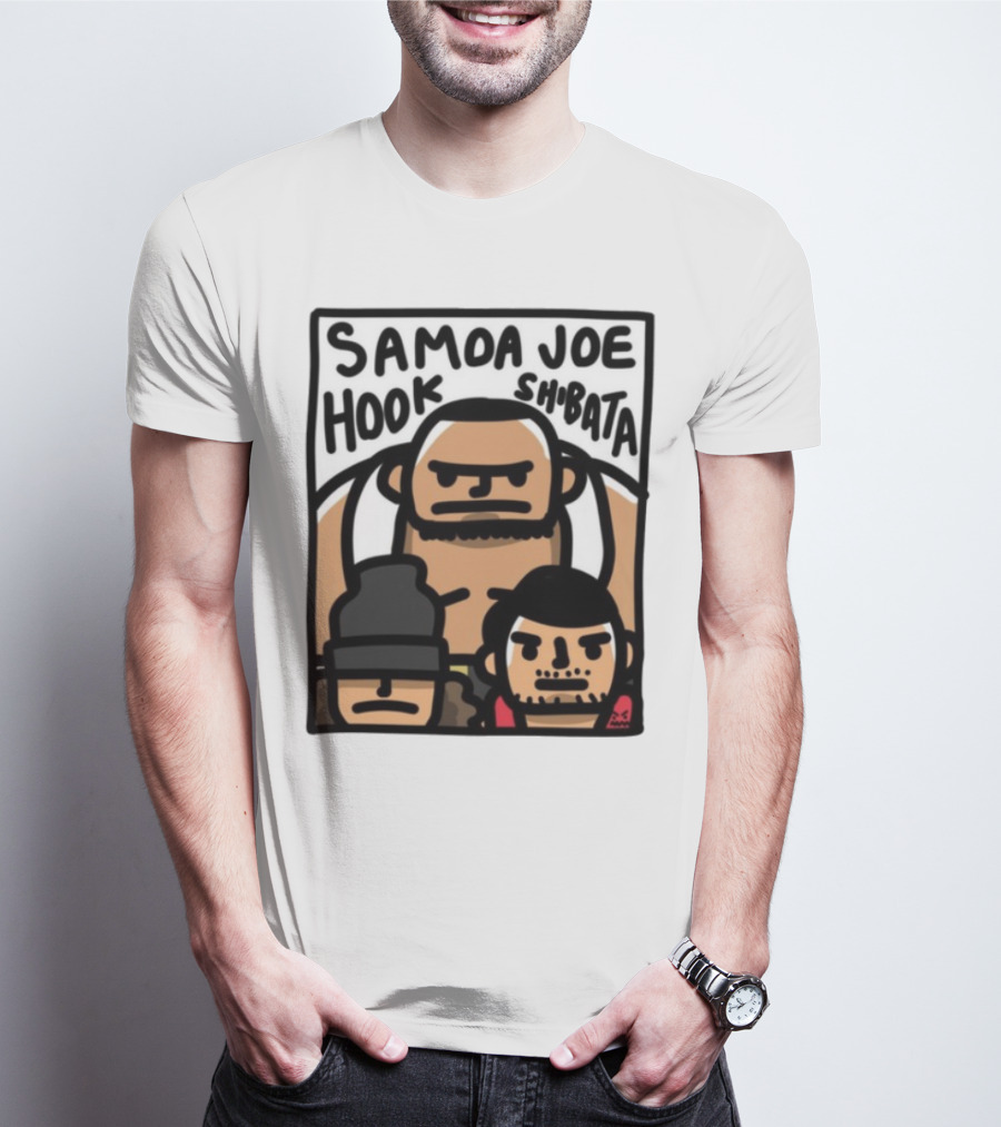 Samoa Joe Hook Shibata Cartoon Characters T-Shirt