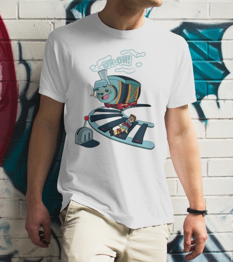 Tryguys Limited Edition Uh-Oh Trolley Problems T-Shirt