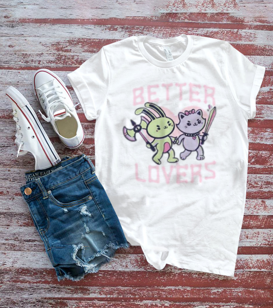 BETTER LOVERS Bunny And Cat With Weapons T-Shirt