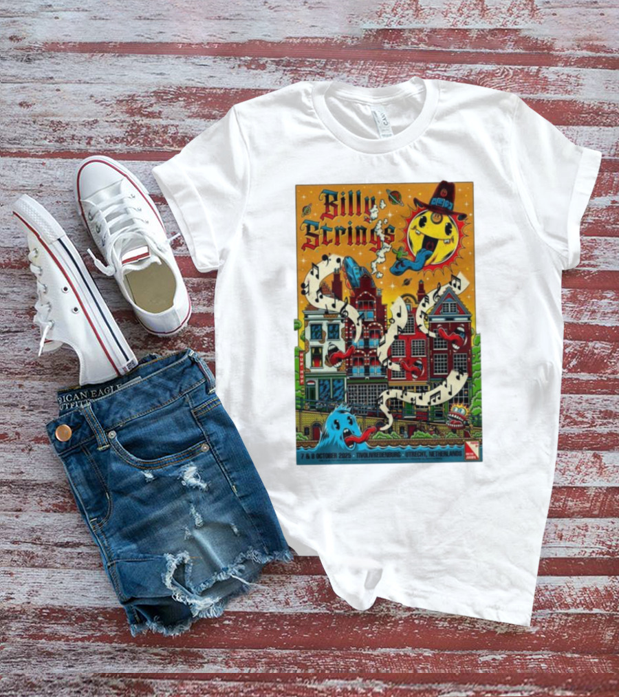 Billy Strings TivoliVredenburg Utrecht Netherlands October 7-8 2025 Music Festival Psychedelic Cityscape Design T-Shirt