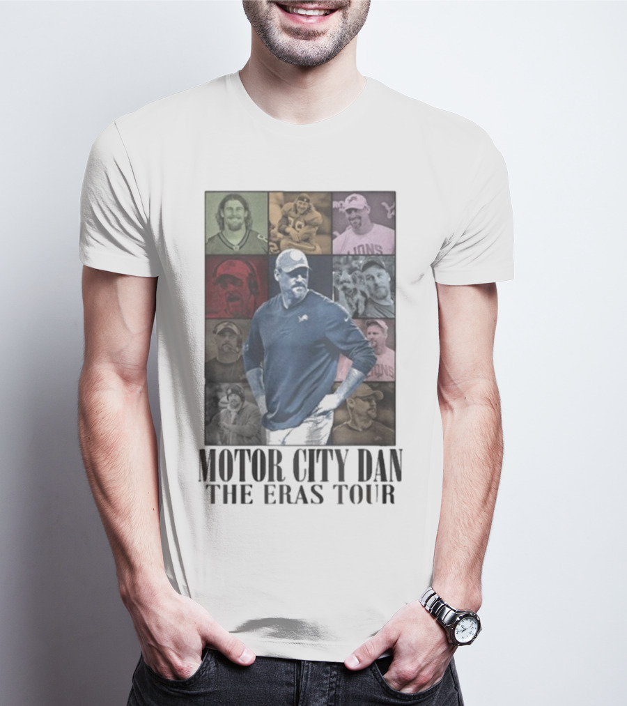 Motor City Dan The Eras Tour Coach Detroit Lions Dan Campbell T-Shirt