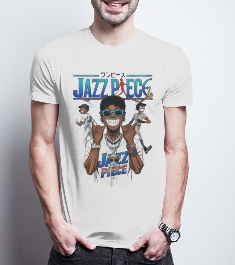 Jazz Piece One Piece New York Yankees MLB Collaboration T-Shirt